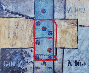 Painting titled Composition 163 by Vitaly Dlugy