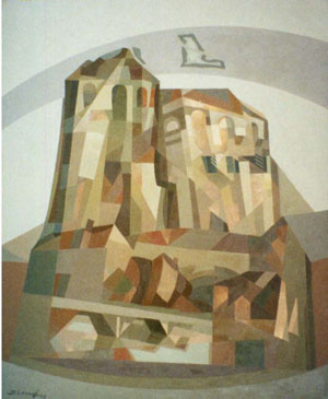 Painting titled White Swan (Solikamsk) by Valeri Pianov