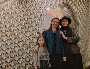 Anna Alexandra, Natalia and Tatiana Kolodzei in front of The Eye of an Angel at CYFEST-13