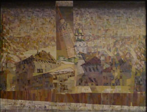 Painting titled Lost Vertical (Solikamsk) by Valeri Pianov